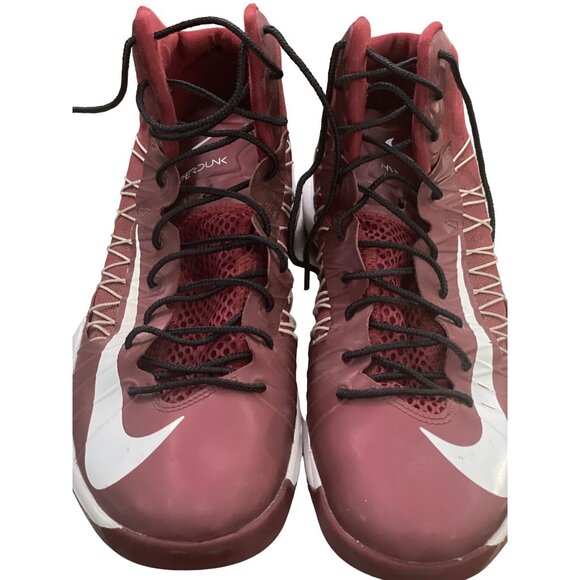 Nike Hyperdunk 2013 High-Top Basketball Shoes Red & White Mens Size 9 - Picture 1 of 7